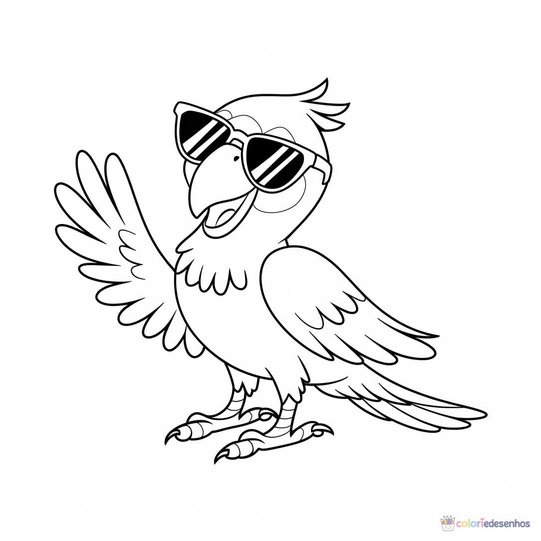Papagaio para colorir