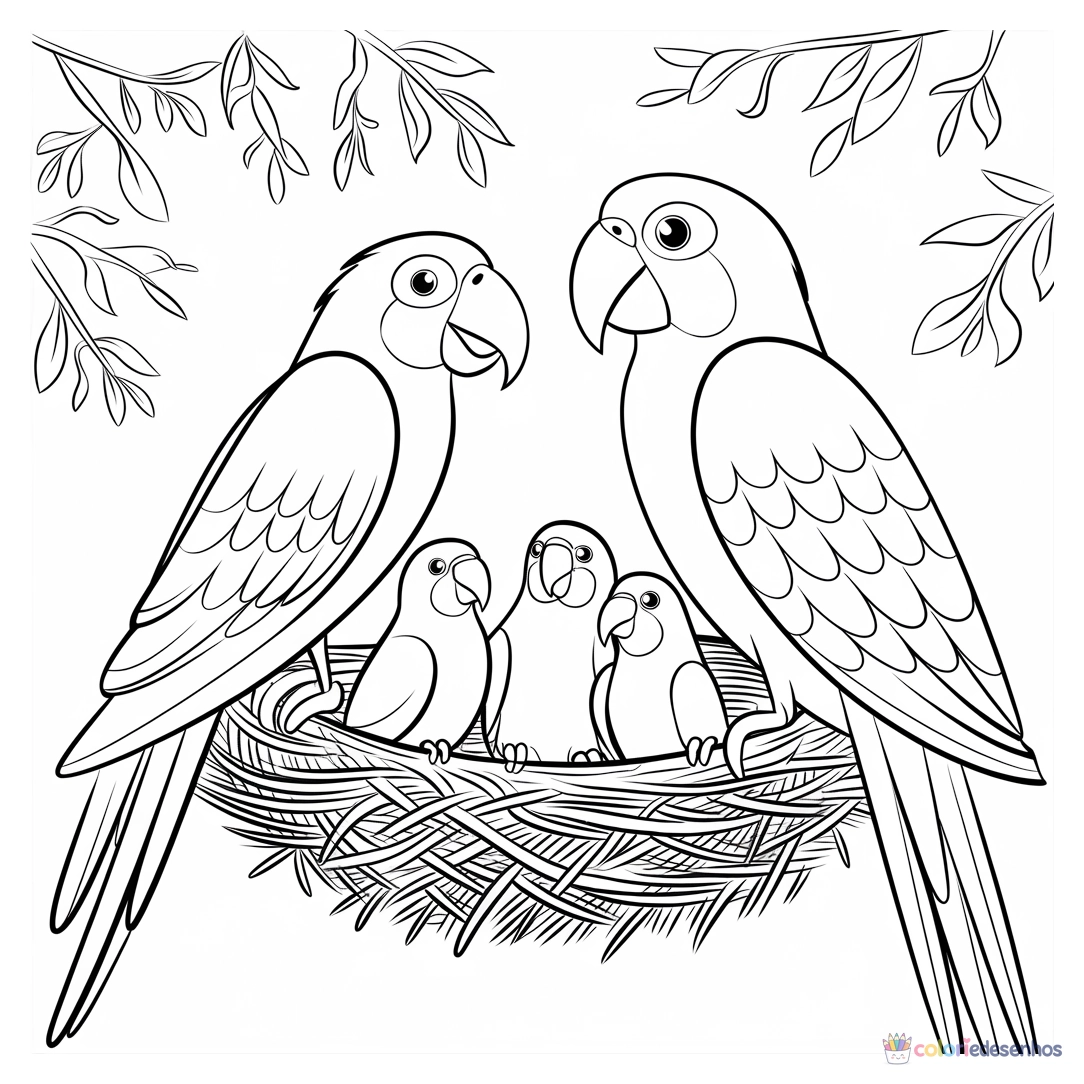 Papagaio para colorir