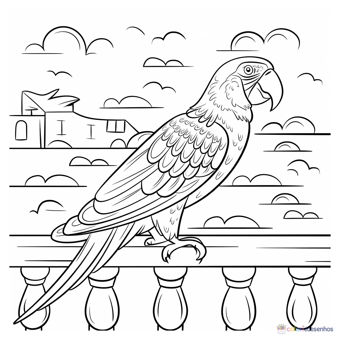 Papagaio para colorir