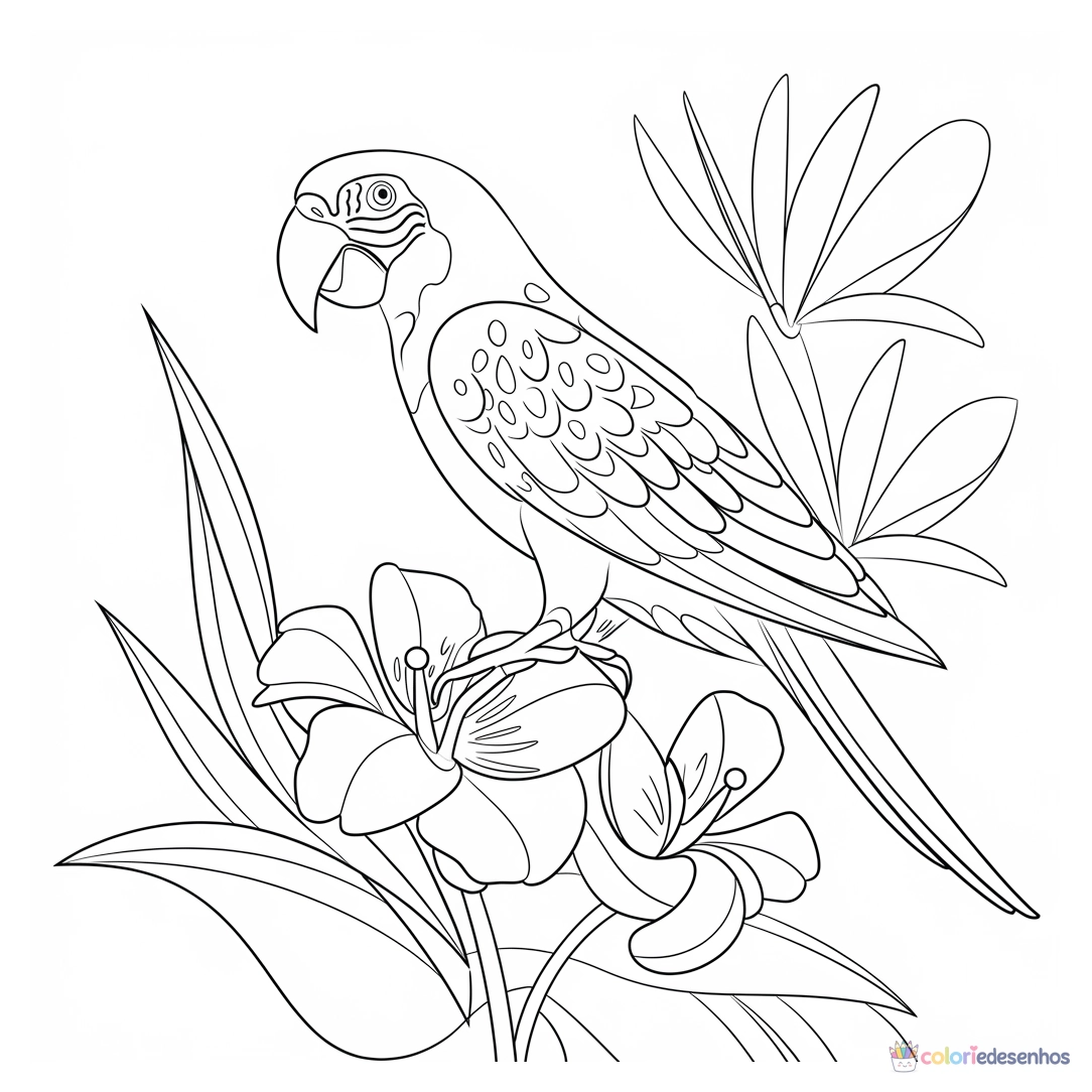 Papagaio para colorir