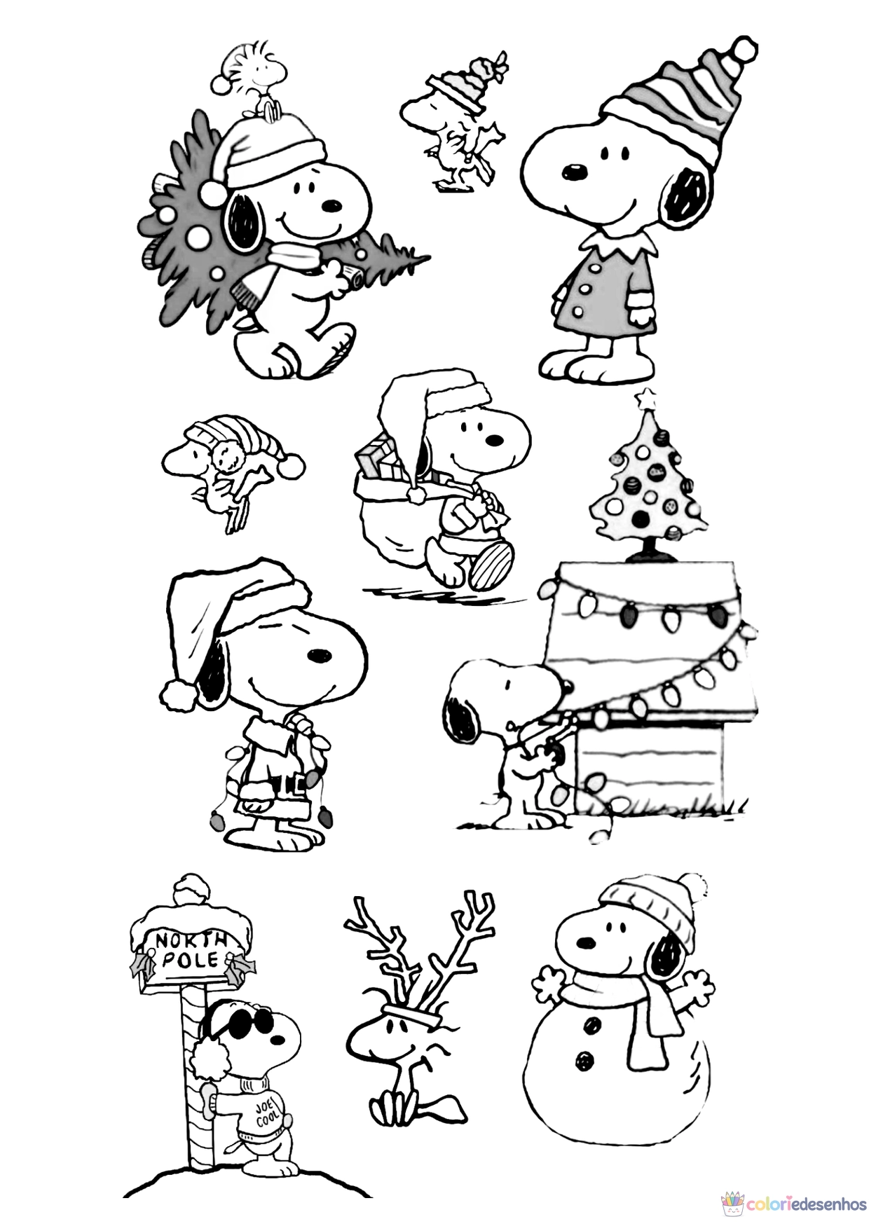 Papai Noel para imprimir e colorir para colorir