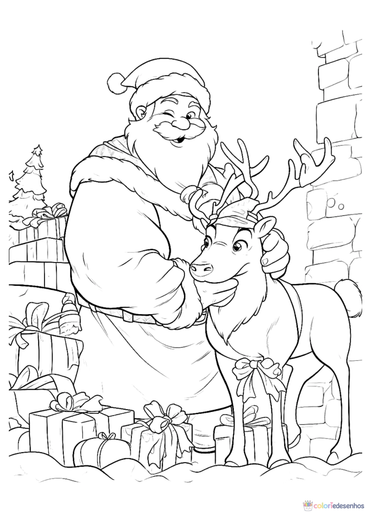 Papai Noel para imprimir e colorir para colorir