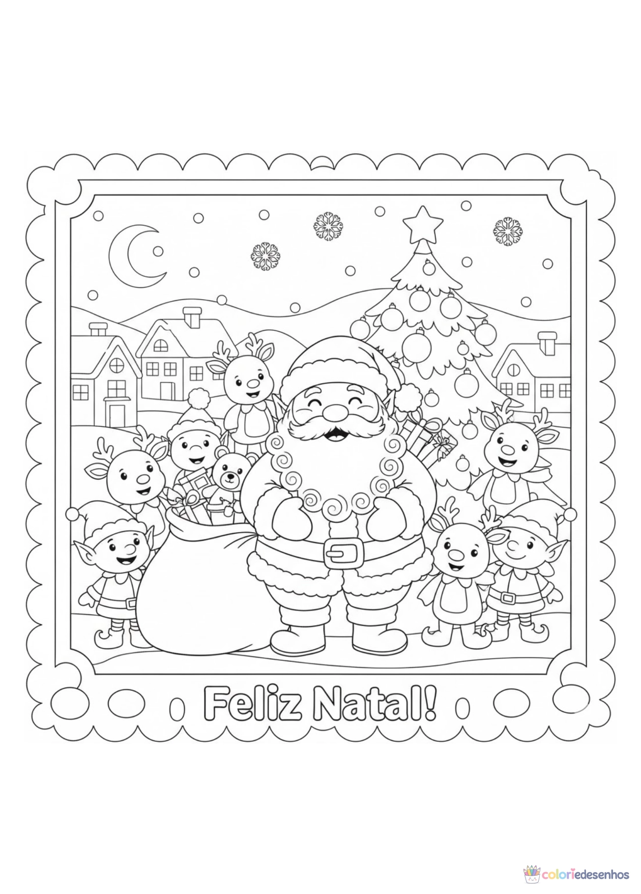 Papai Noel para imprimir e colorir para colorir