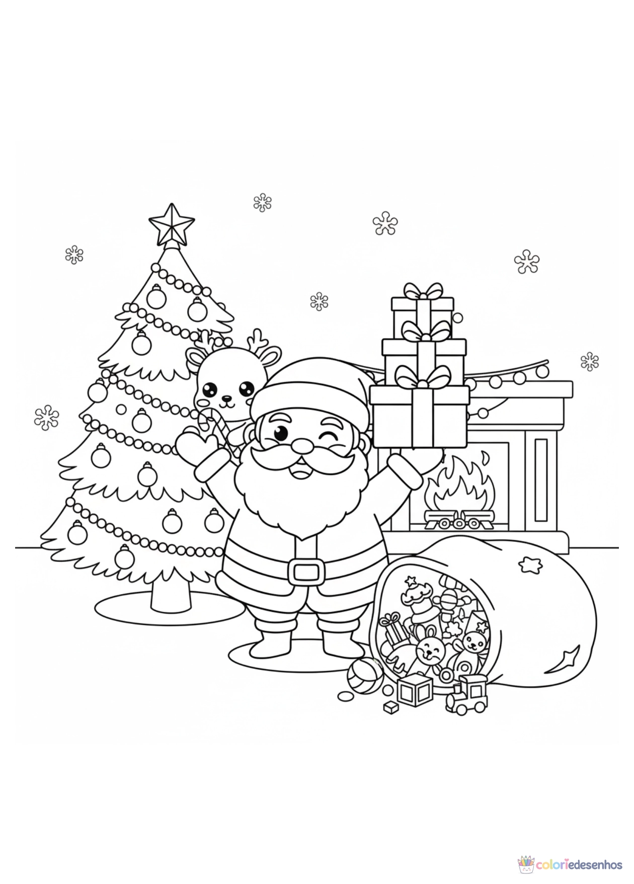 Papai Noel para imprimir e colorir para colorir