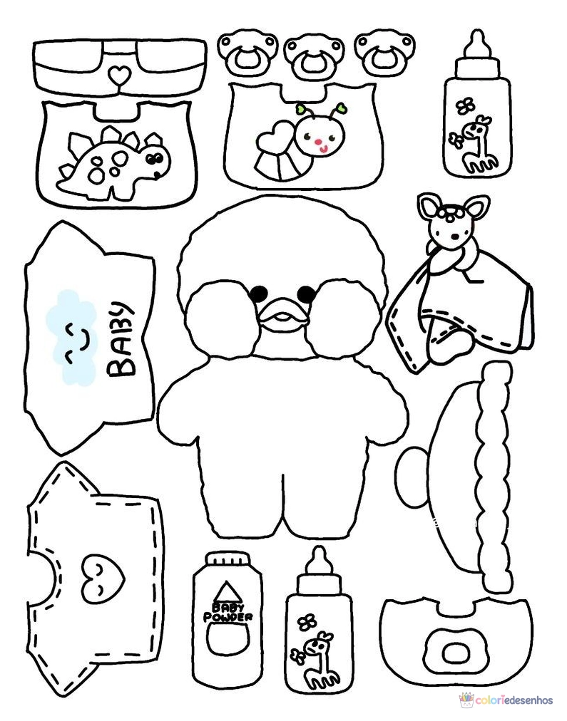 Paper duck para imprimir para colorir