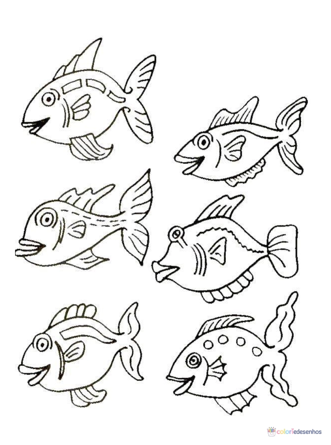 Peixes para colorir
