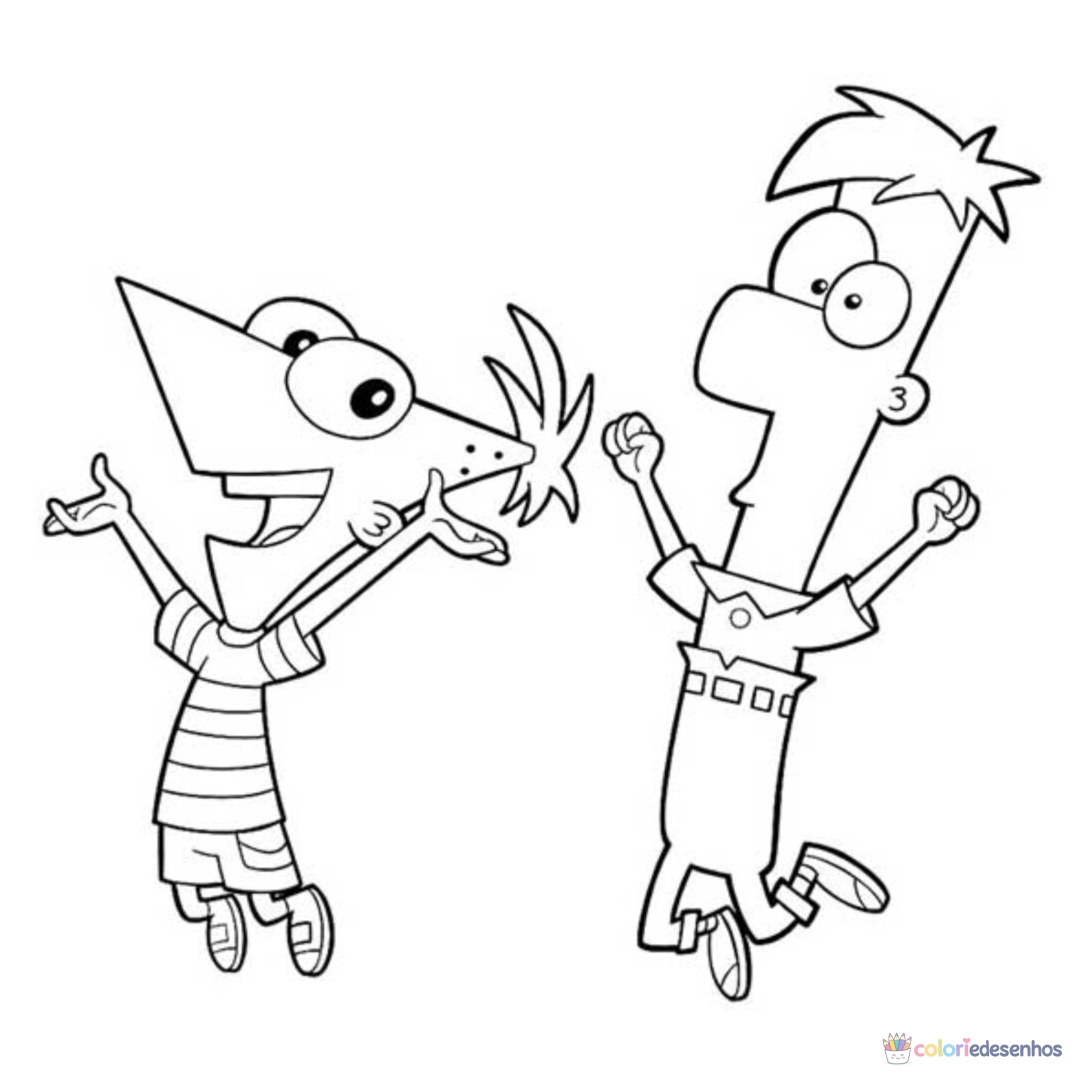 Phineas e Ferb para colorir