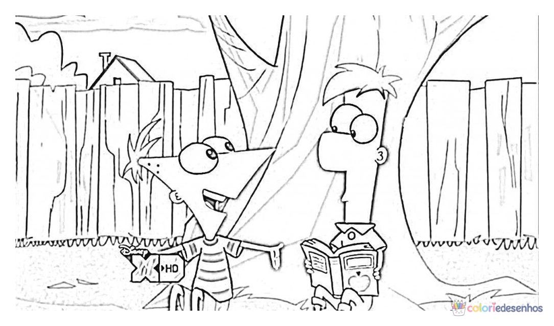 Phineas e Ferb para colorir