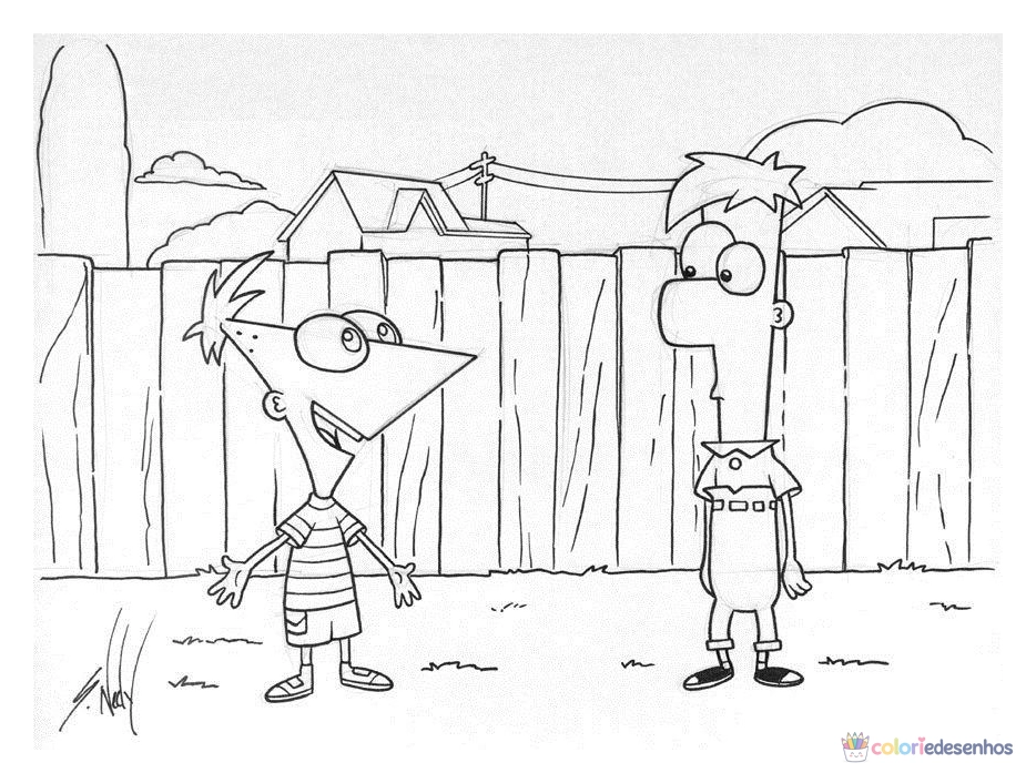 Phineas e Ferb para colorir