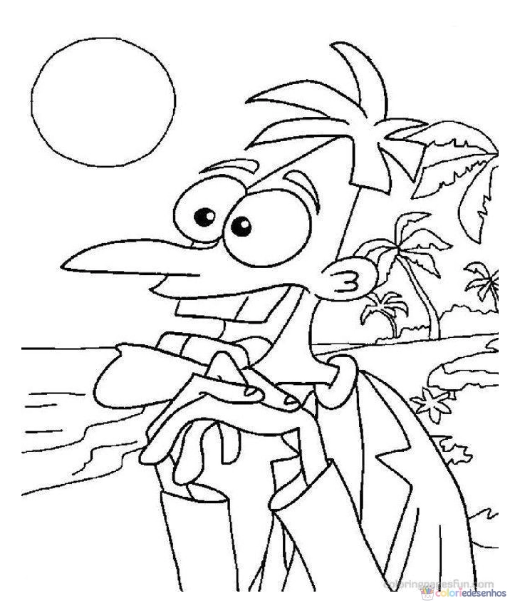 Phineas e Ferb para colorir