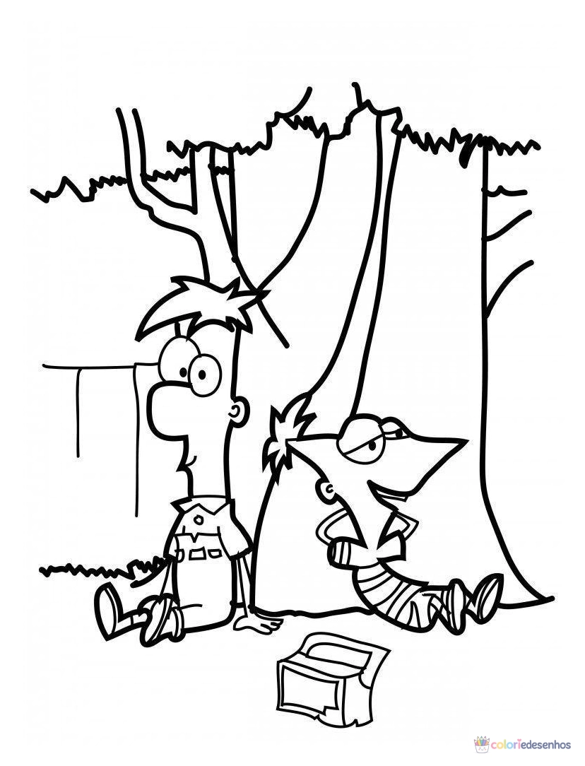 Phineas e Ferb para colorir