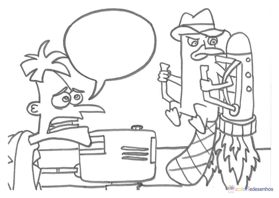 Phineas e Ferb para colorir