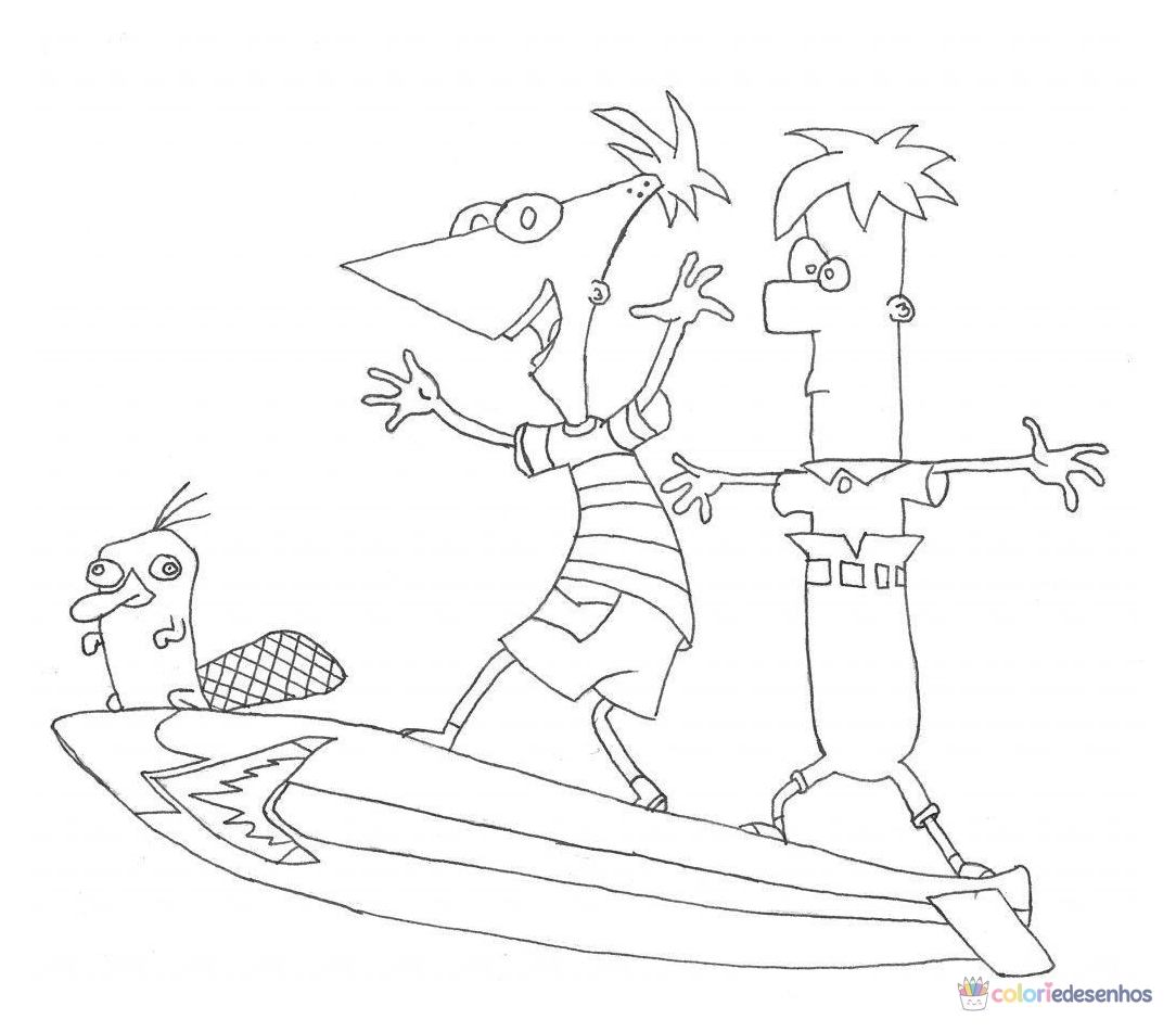 Phineas e Ferb para colorir