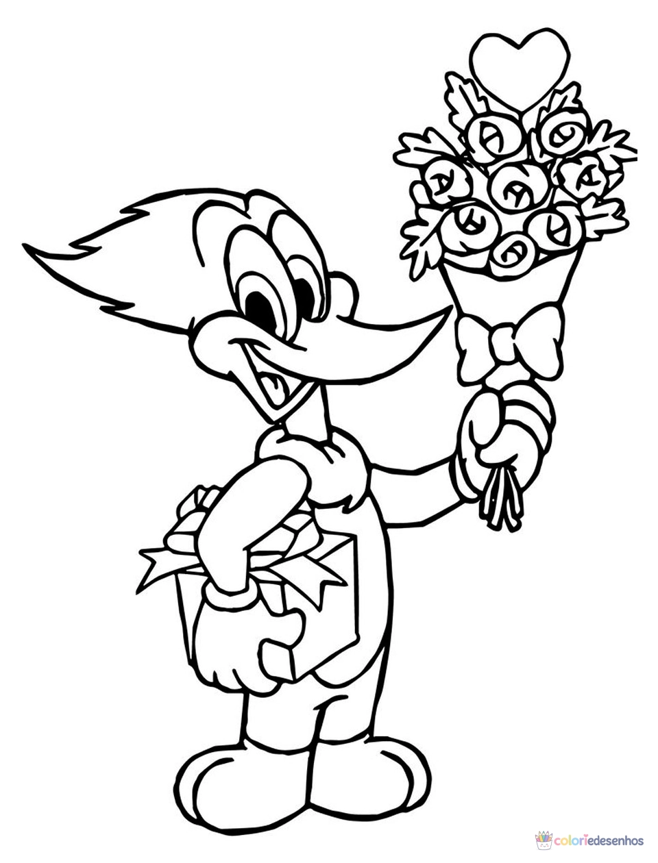 Pica-pau para colorir