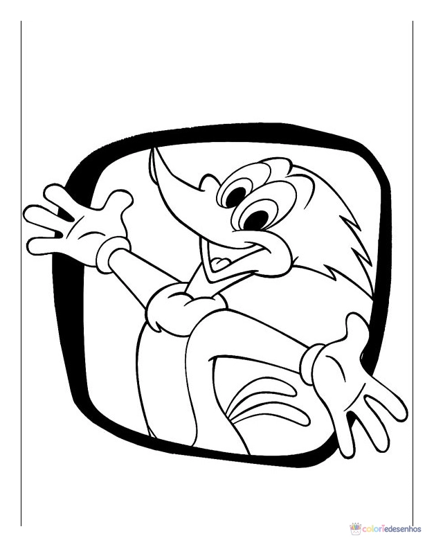 Pica-pau para colorir