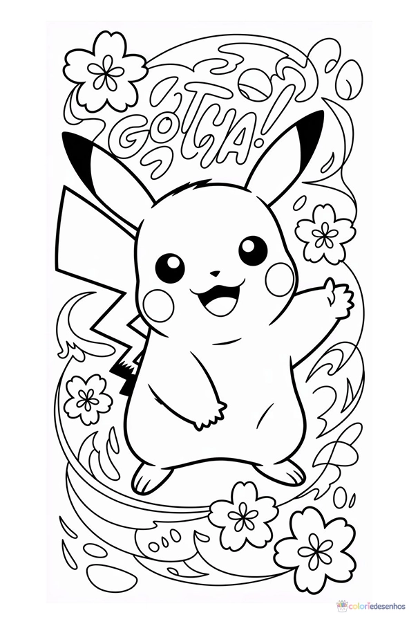 Pikachu para colorir