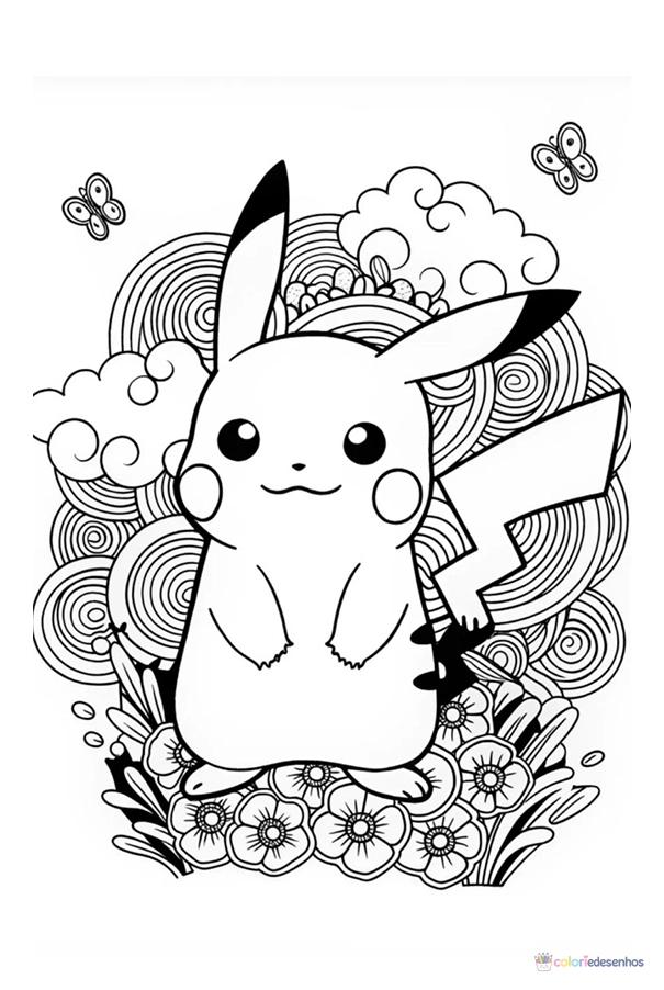 Pikachu para colorir