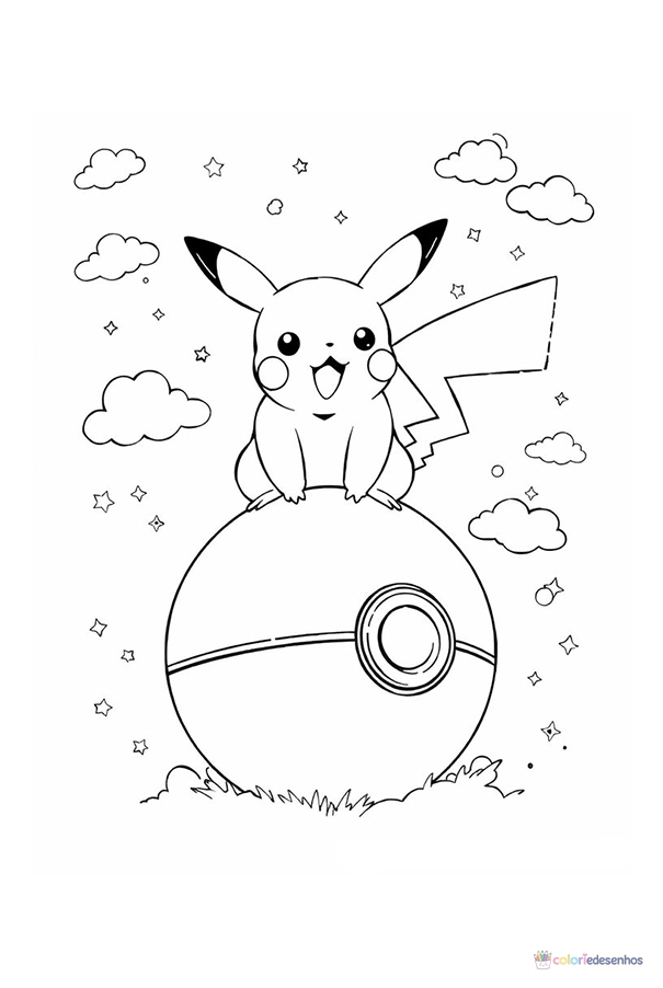 Pikachu para colorir