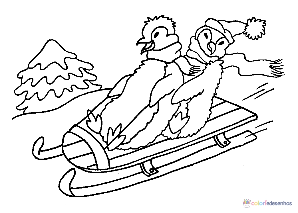 Pinguins para colorir
