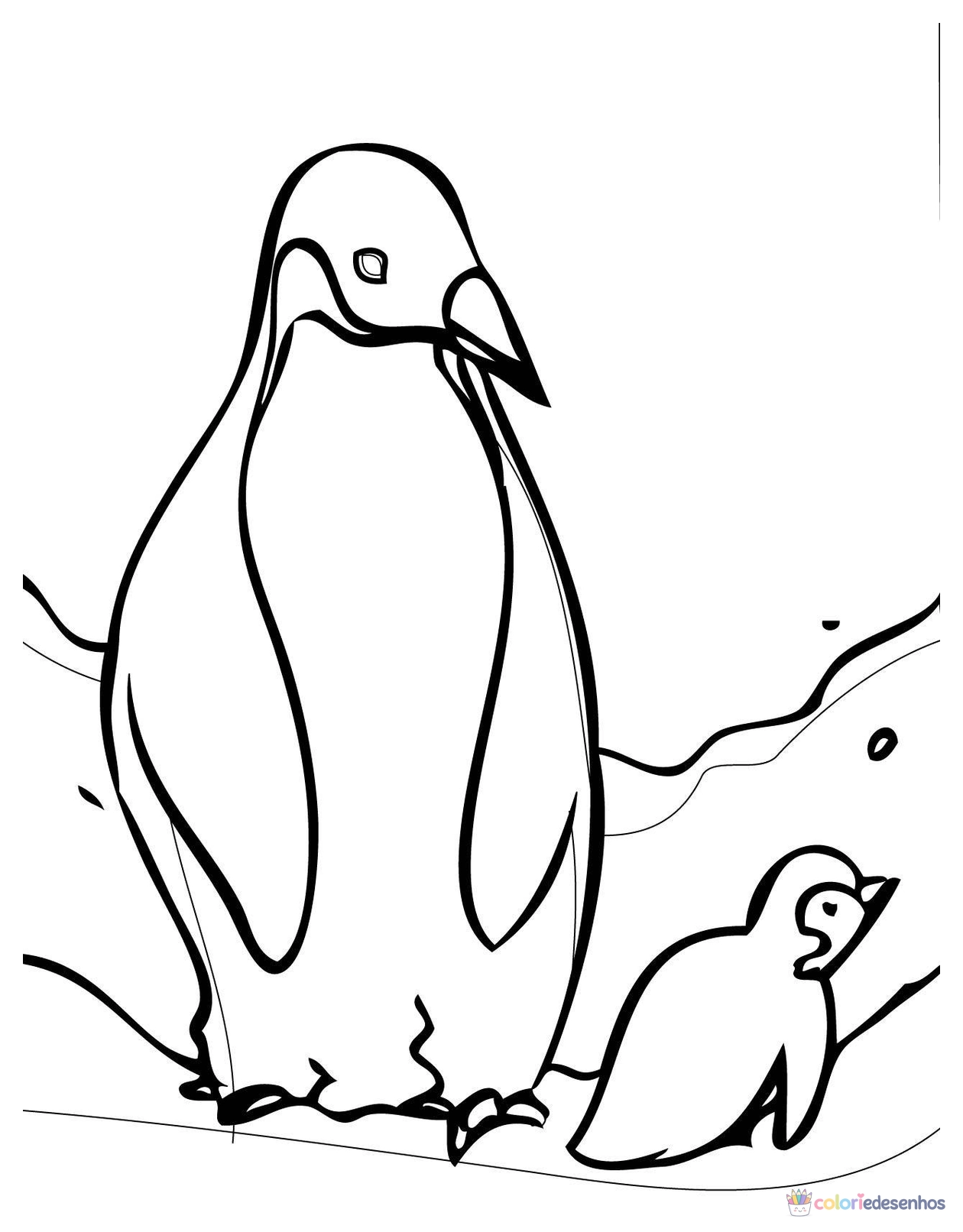 Pinguins para colorir