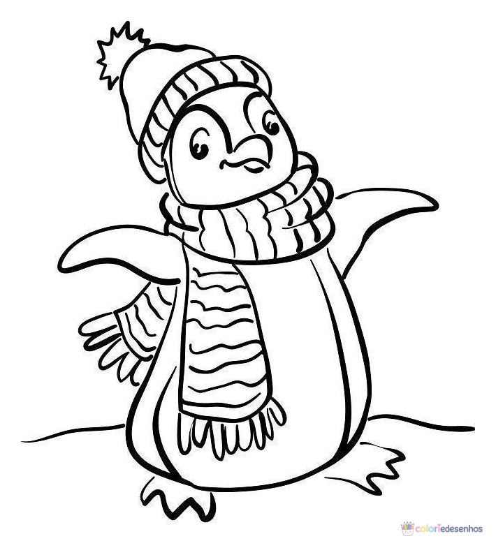 Pinguins para colorir