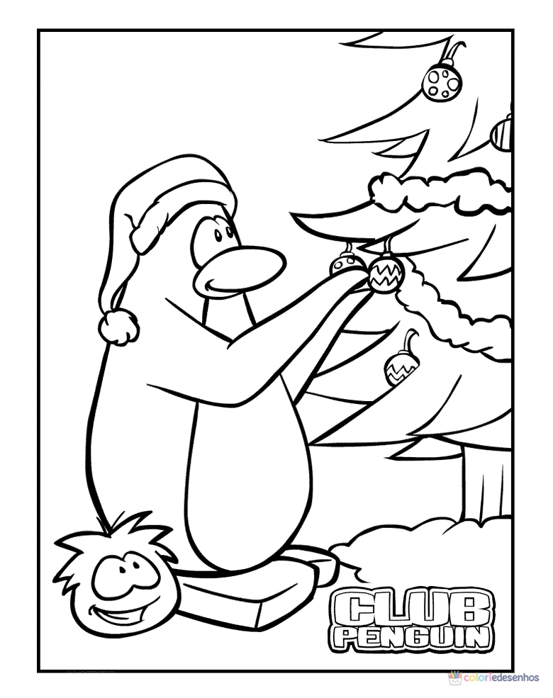 Pinguins para colorir