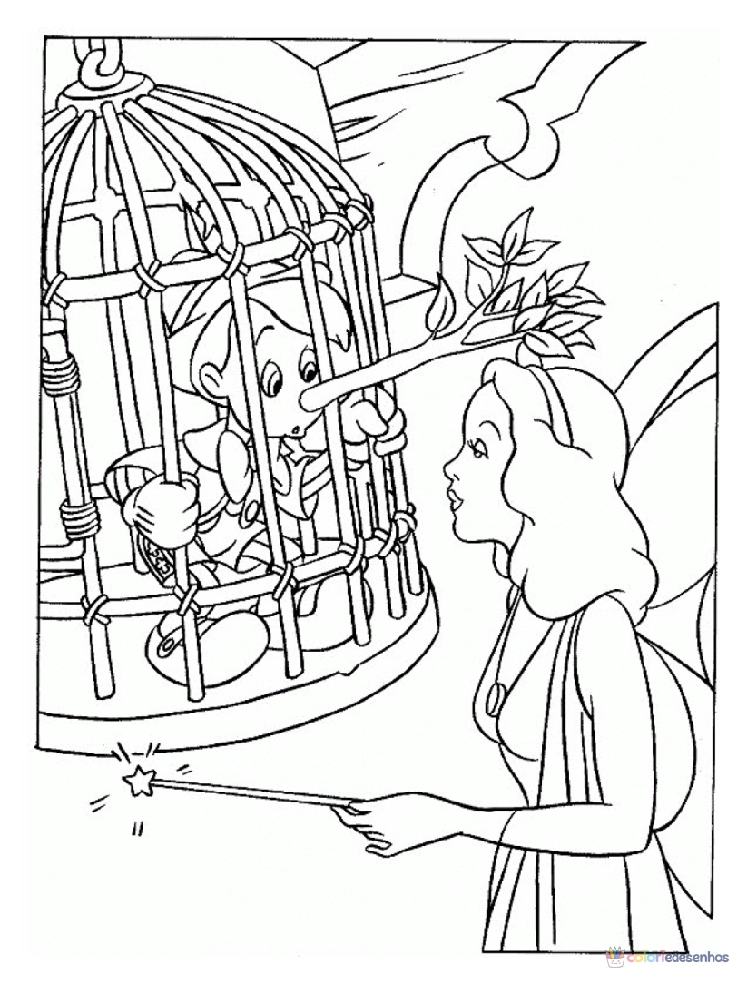 Pinóquio para colorir