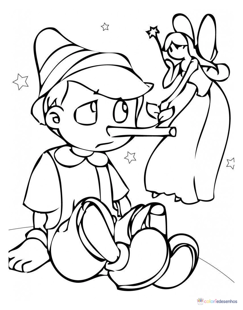 Pinóquio para colorir