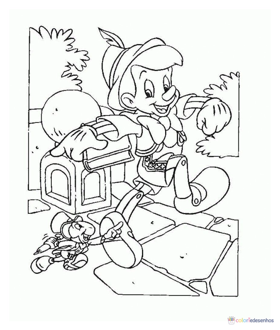 Pinóquio para colorir