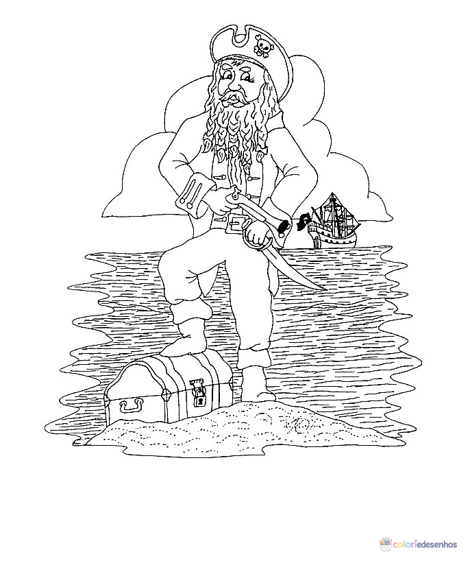 Piratas para colorir