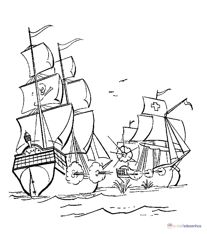 Piratas para colorir