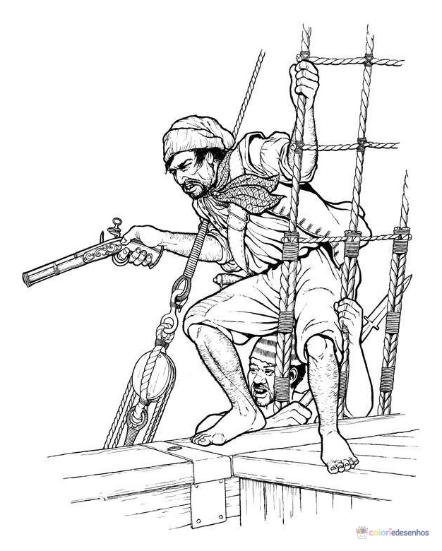Piratas para colorir