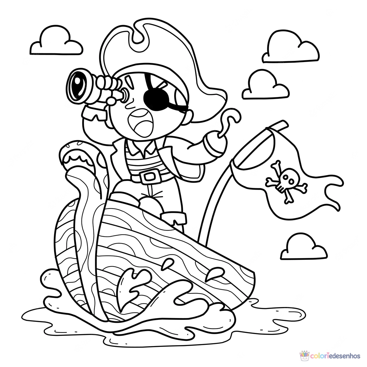Piratas para colorir