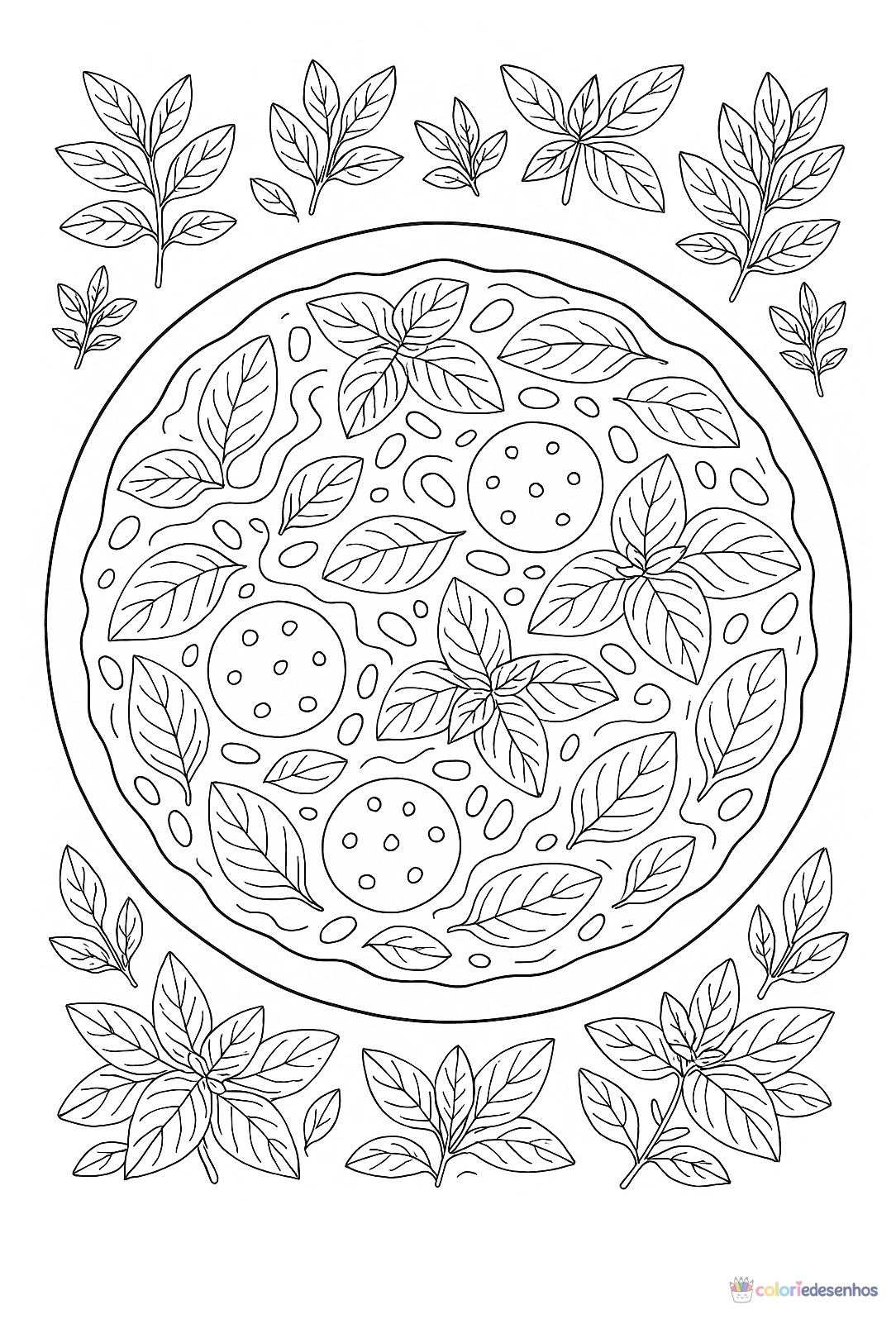 Desenhos de Pizza para colorir