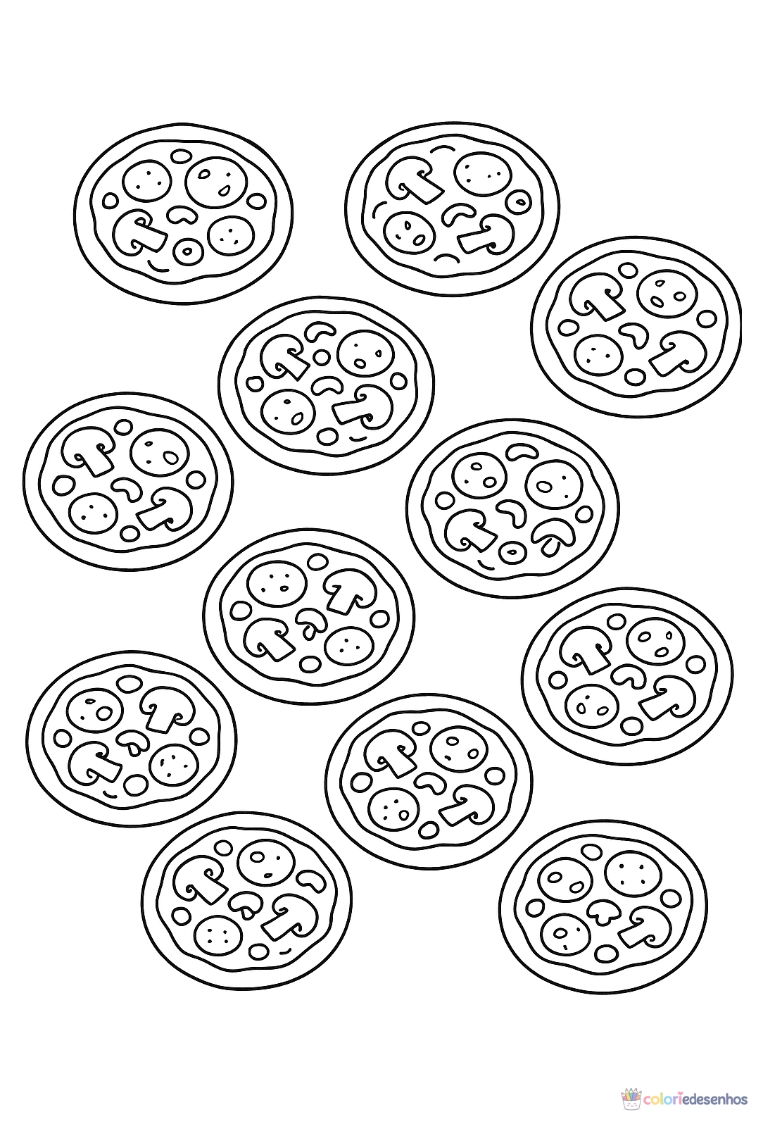 Pizza para colorir