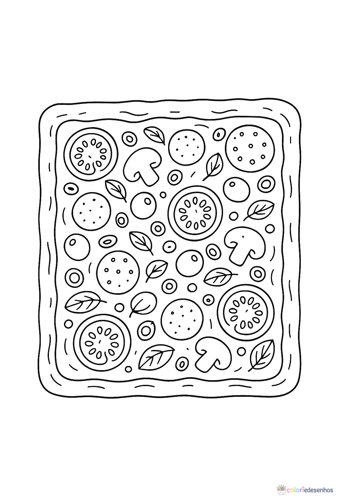 Pizza para colorir
