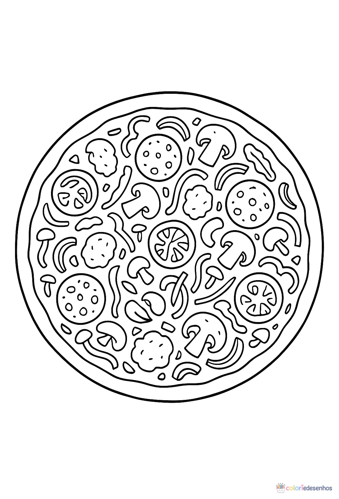 Pizza para colorir