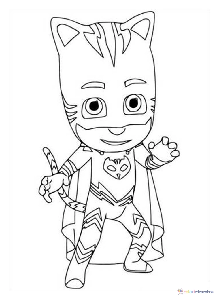 PJ Masks (Corujita, Lagartixo) para colorir
