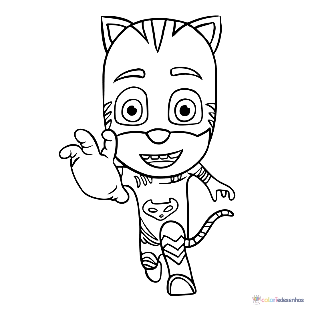 PJ Masks (Corujita, Lagartixo) para colorir