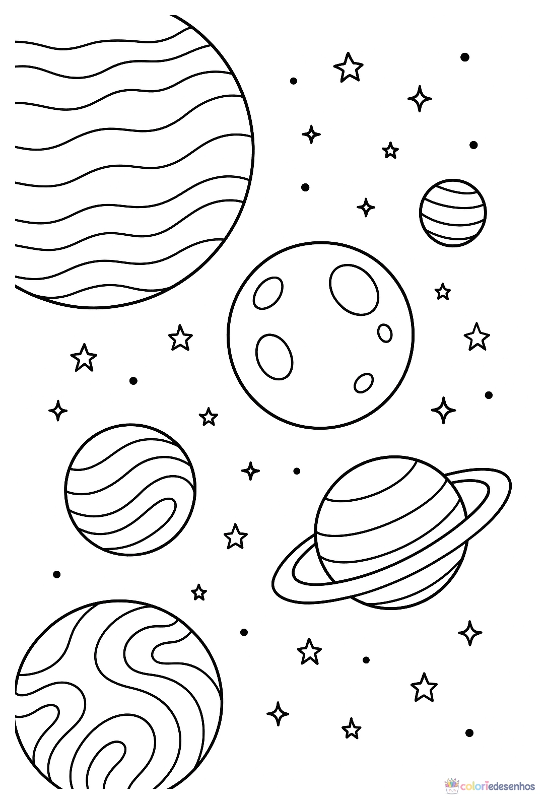 Desenhos de Planetas para colorir