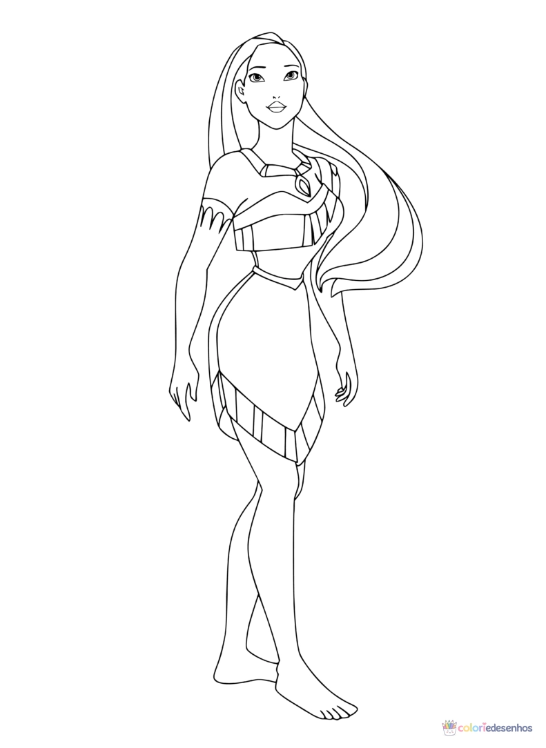 Pocahontas para colorir
