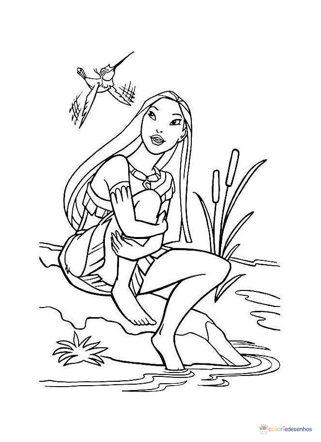 Desenhos de Pocahontas para colorir