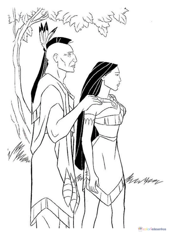 Pocahontas para colorir