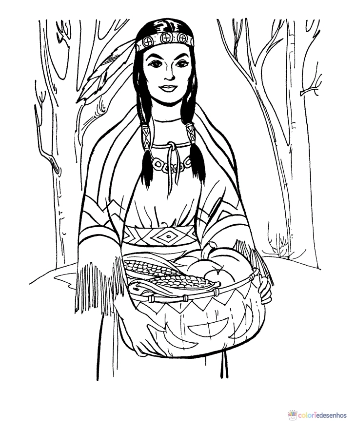 Pocahontas para colorir