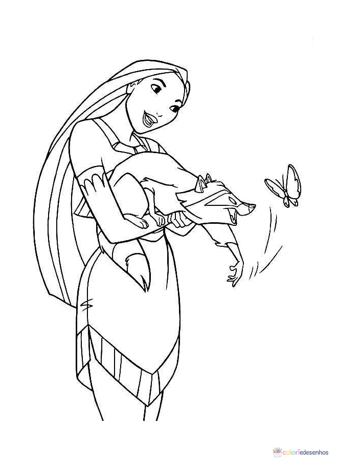 Pocahontas para colorir