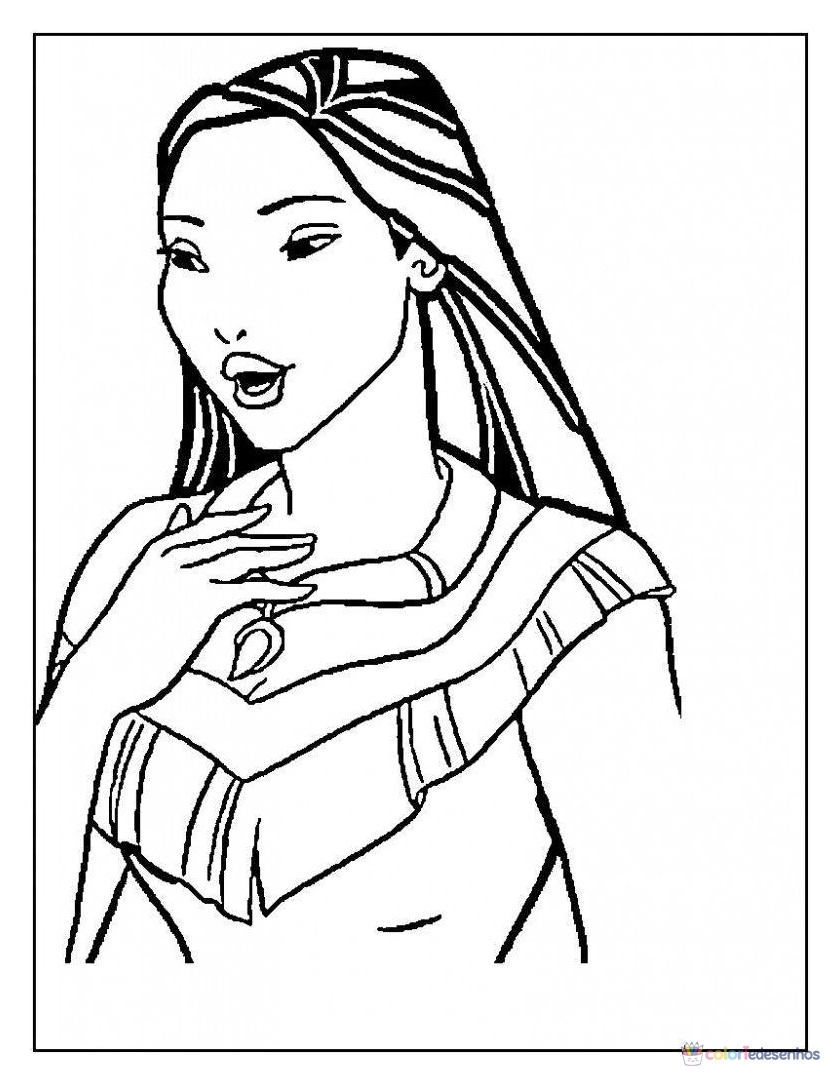 Pocahontas para colorir