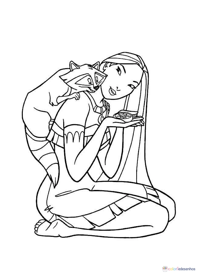 Pocahontas para colorir
