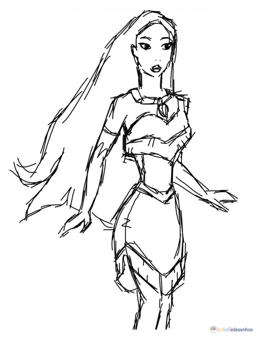 Pocahontas para colorir