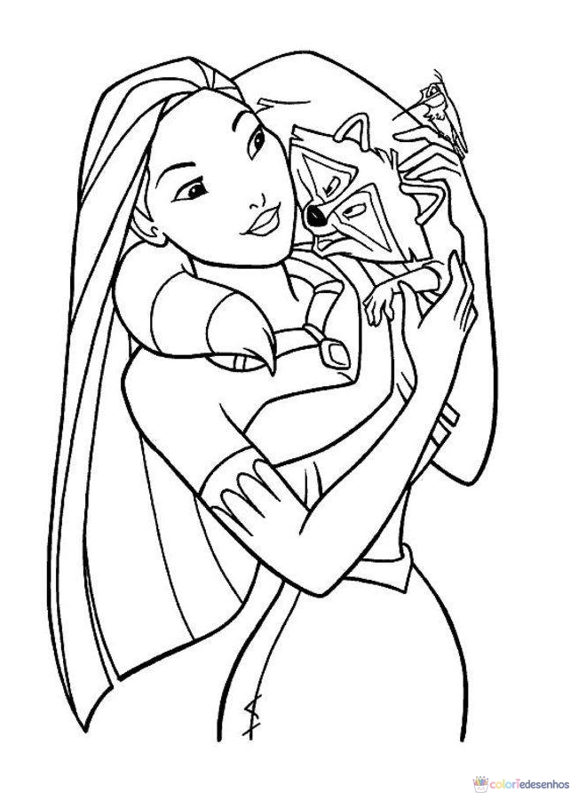 Pocahontas para colorir