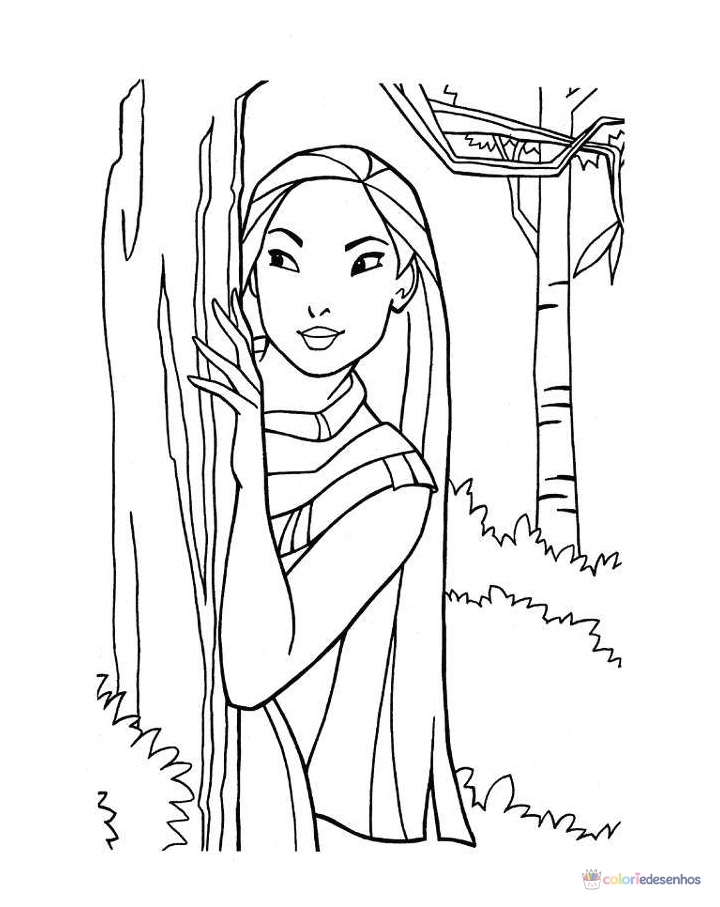 Pocahontas para colorir